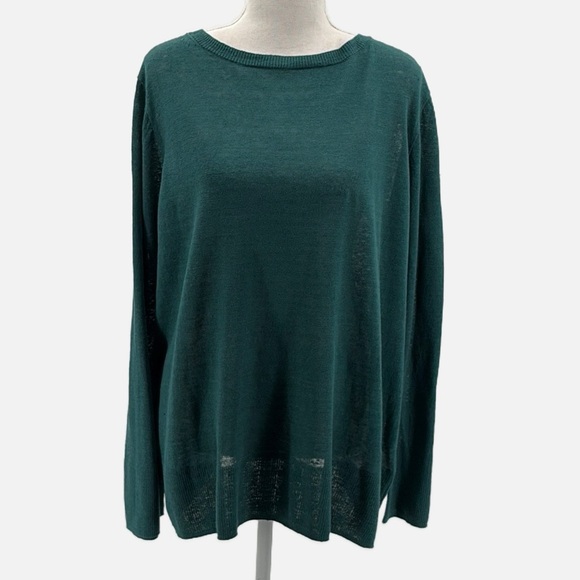 J. Crew 100% Linen Knit Relaxed Fit Sweater in Sage Green - Size Large - Picture 1 of 6